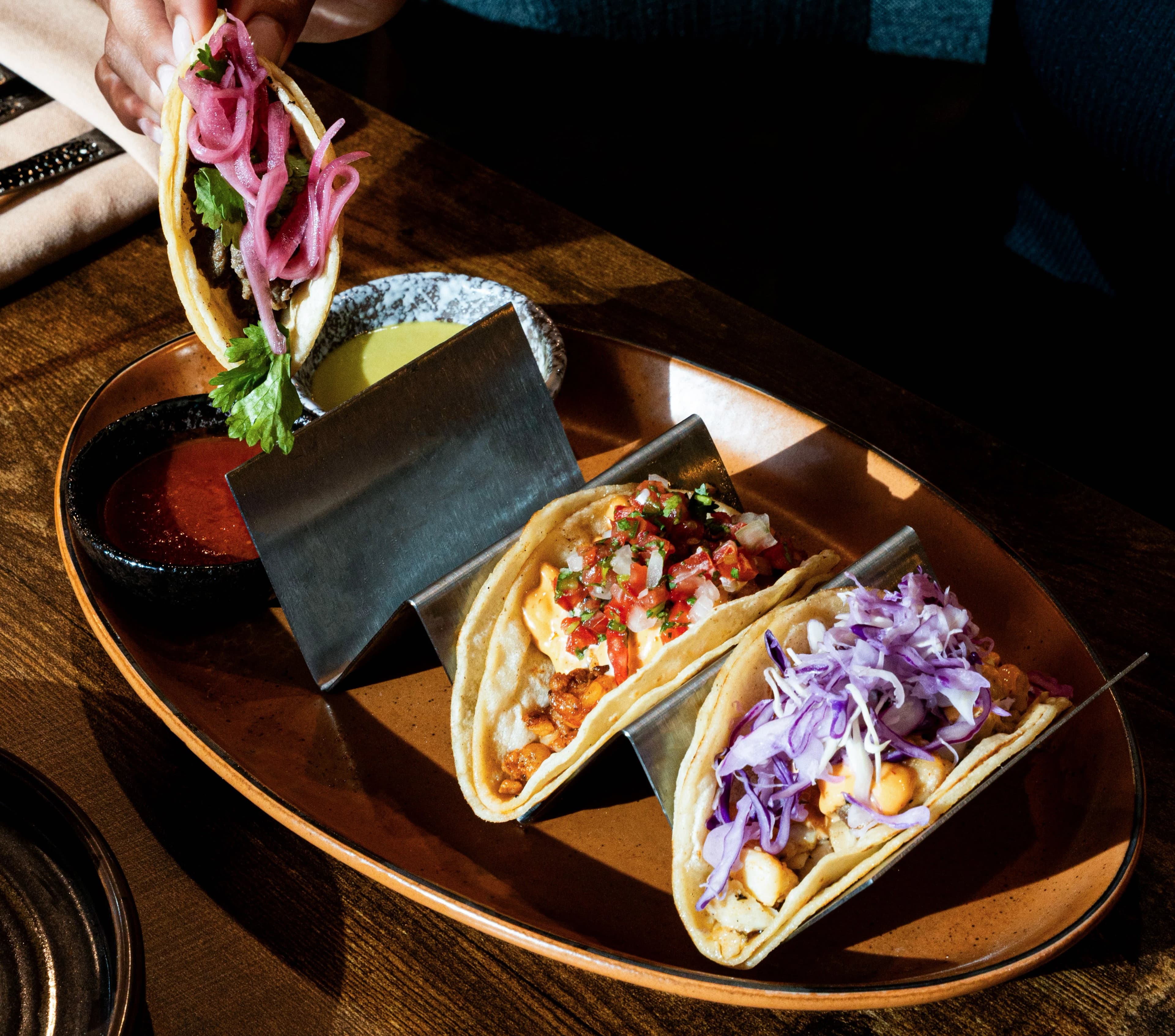 Tacos from the Here Today menu